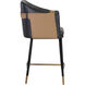Carter 39.5 inch Napa Black / Napa Cognac Counter Stool